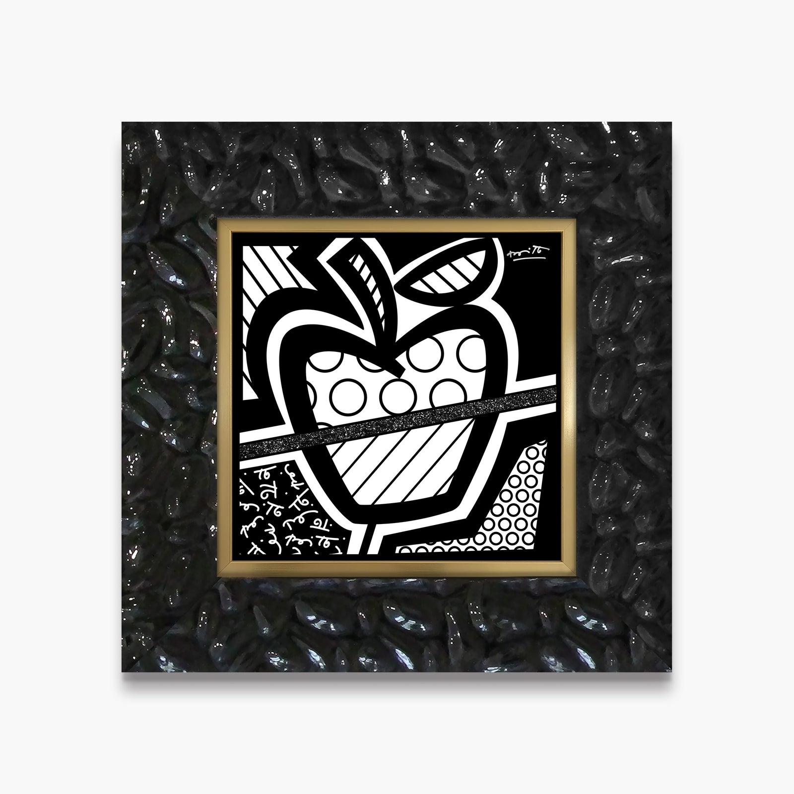 Romero Britto apple of my eye limited  contemporary pop art piece