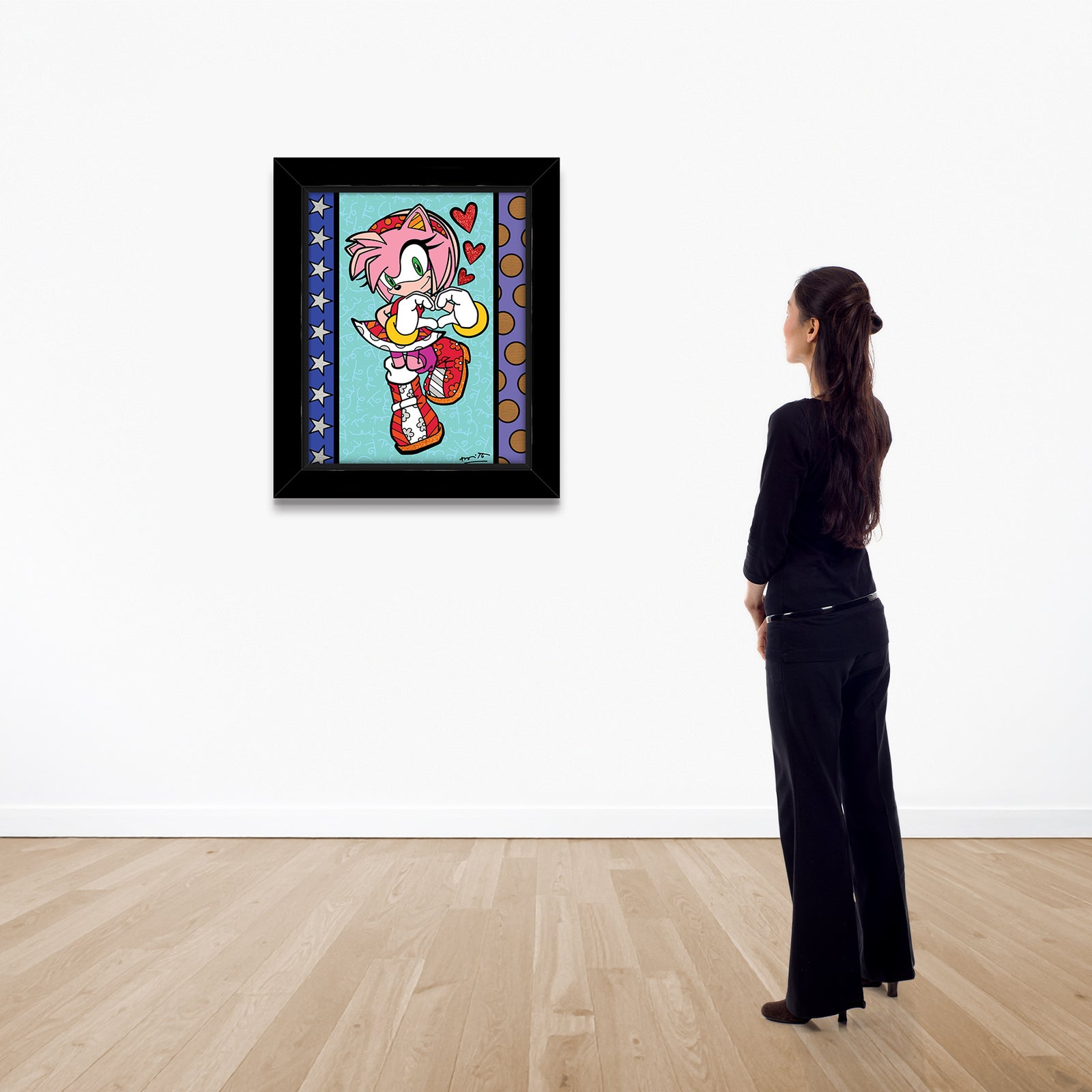 Romero Britto amy rose love sega by  colorful pop art design