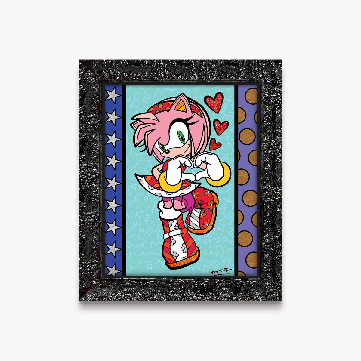 Romero Britto amy rose love sega by  contemporary pop art piece
