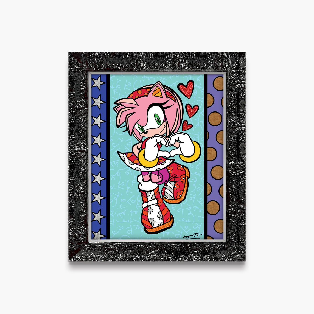 Romero Britto amy rose love sega by  colorful pop art design