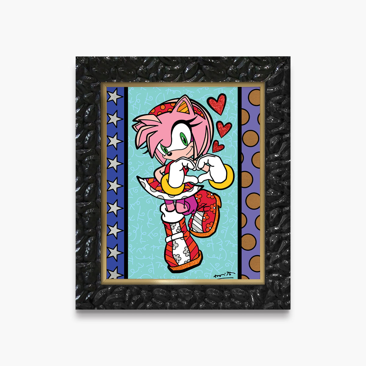 Romero Britto amy rose love sega by  colorful pop art design