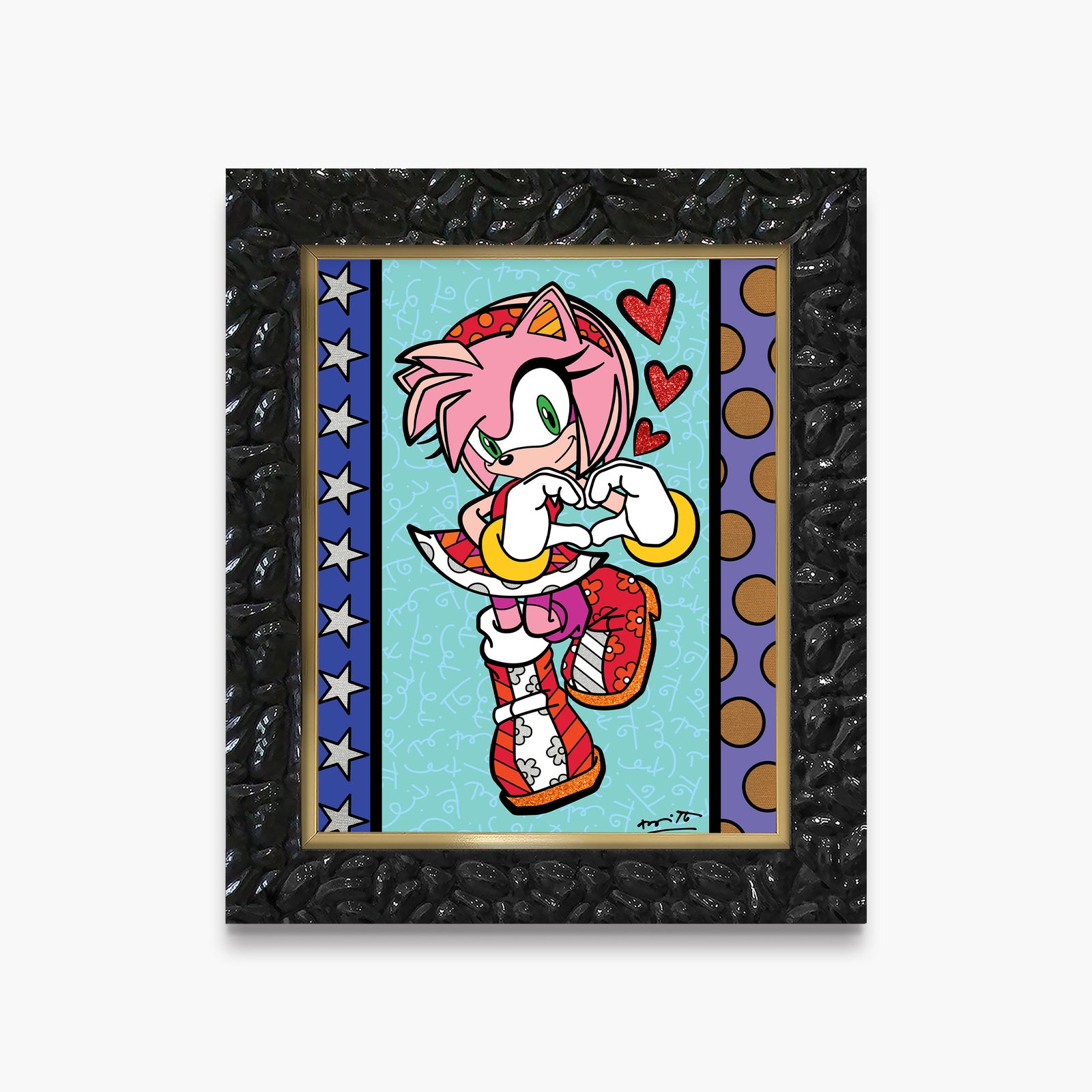 Romero Britto amy rose love sega by  colorful pop art design