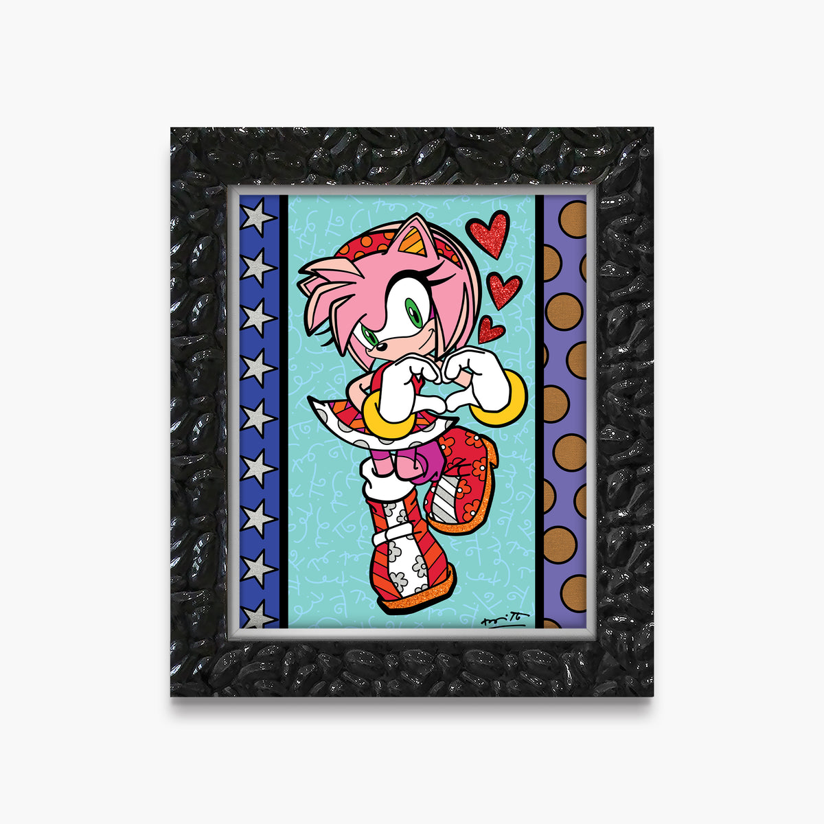 Romero Britto amy rose love sega by  contemporary pop art piece