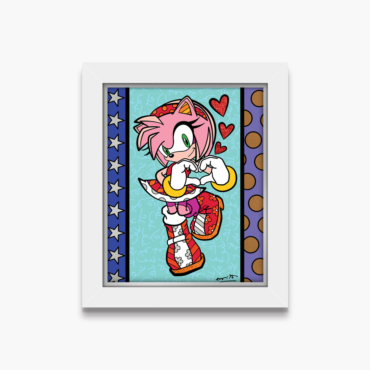 Romero Britto amy rose love sega by  contemporary pop art piece