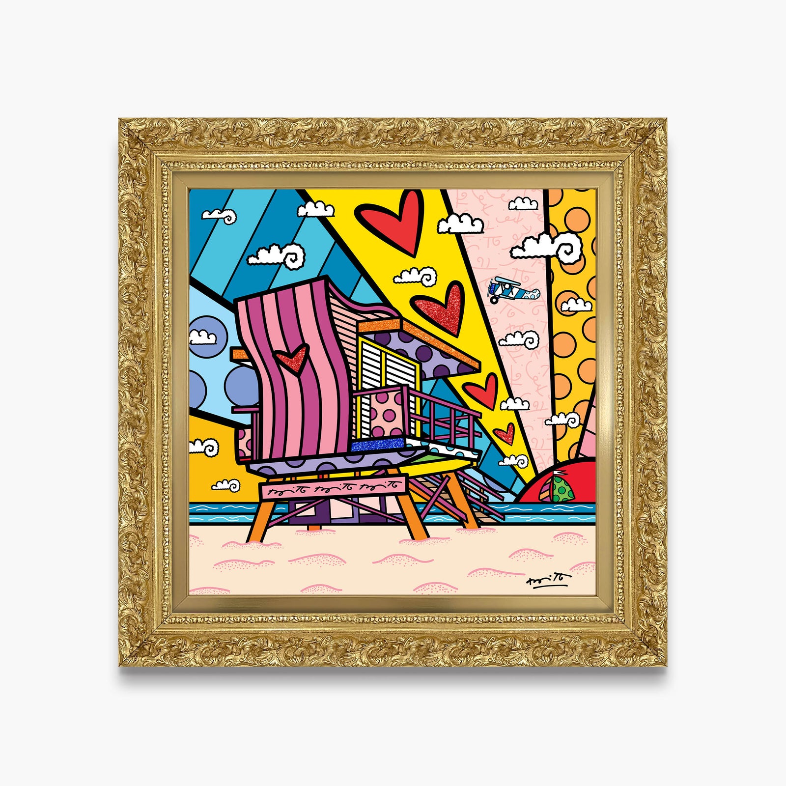 modern pop art lifeguard beach love limited edition  vibrant home decor