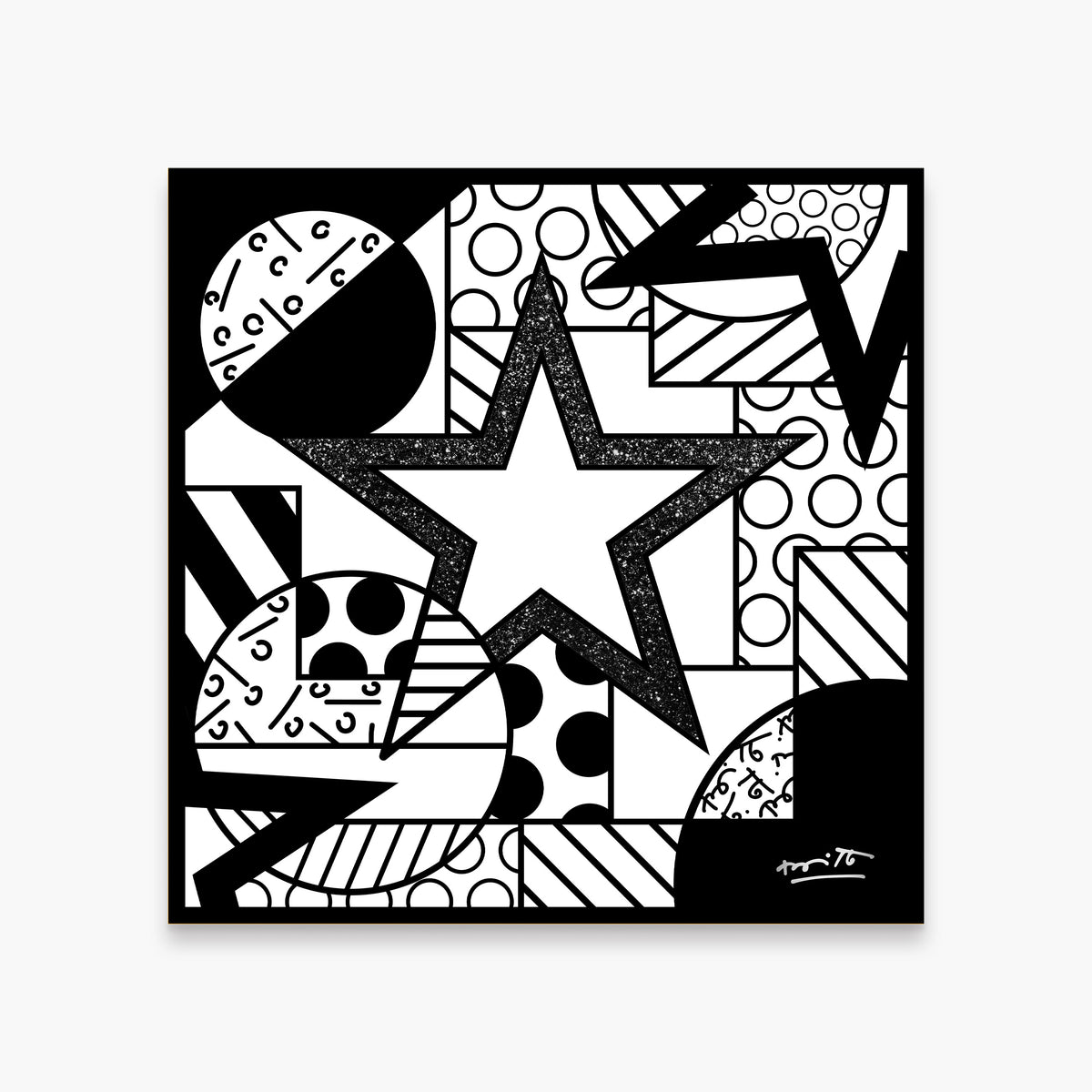 Romero Britto night limited edition print  colorful pop art design
