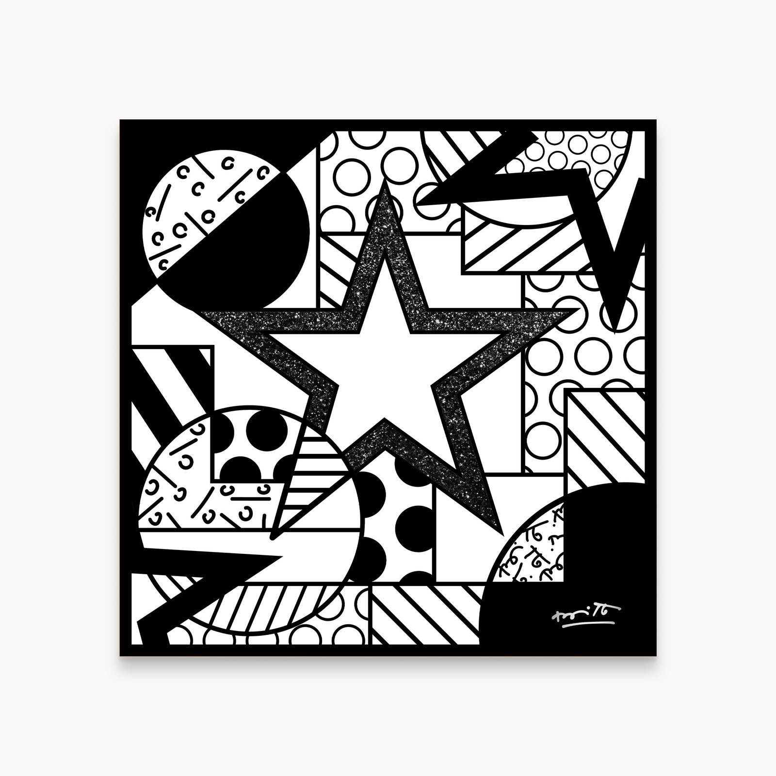 Romero Britto night limited edition print  colorful pop art design
