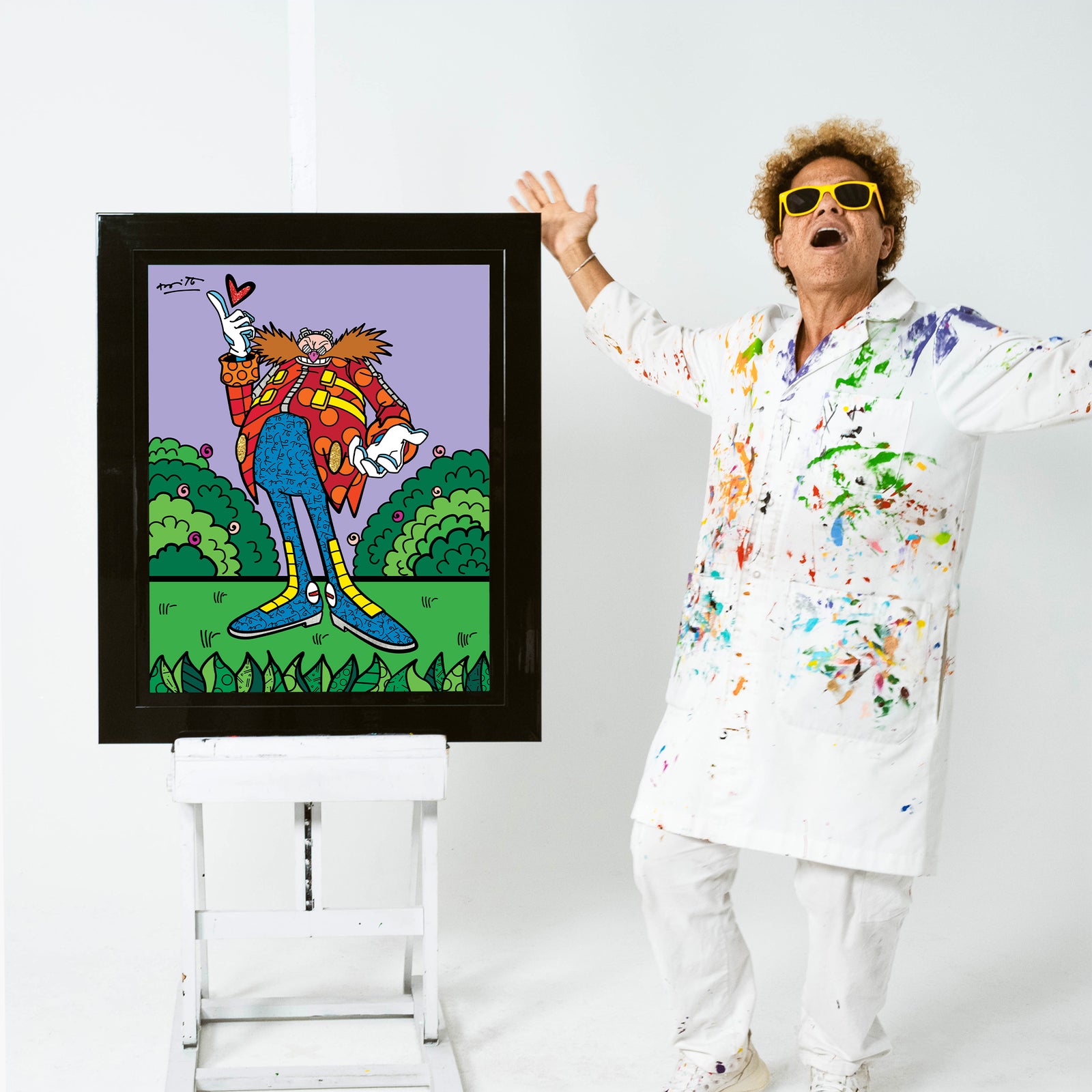 Romero Britto dr eggmans idea sega by  colorful pop art design