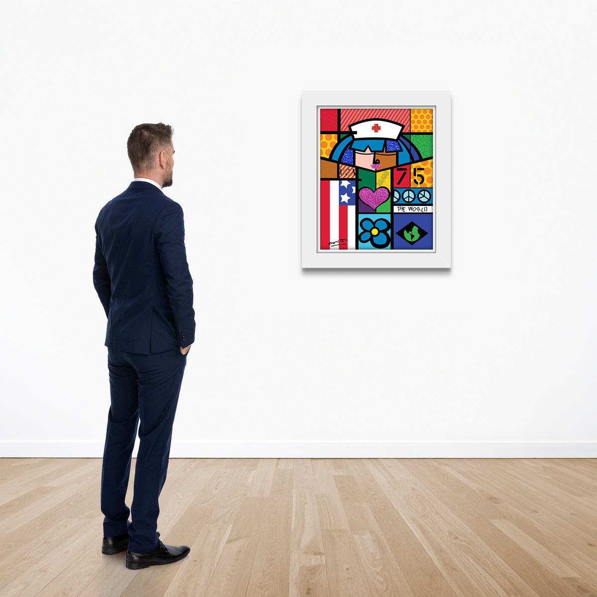 modern pop art red cross limited edition print  vibrant home decor