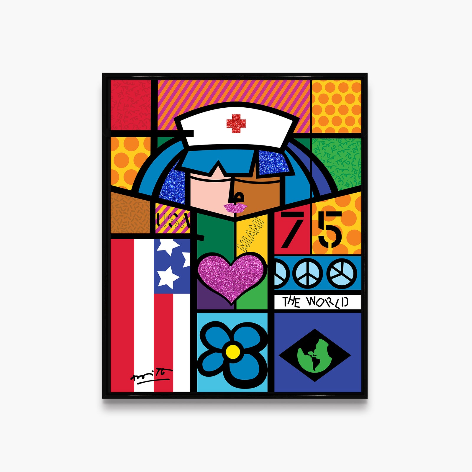 red cross limited edition print  colorful decorative collectible gift idea