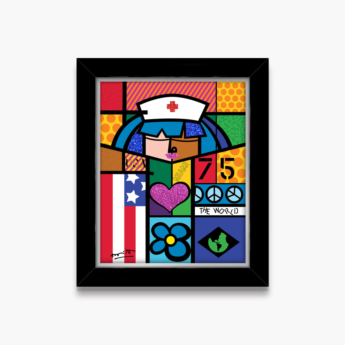 red cross limited edition print  artistic colorful design collectible