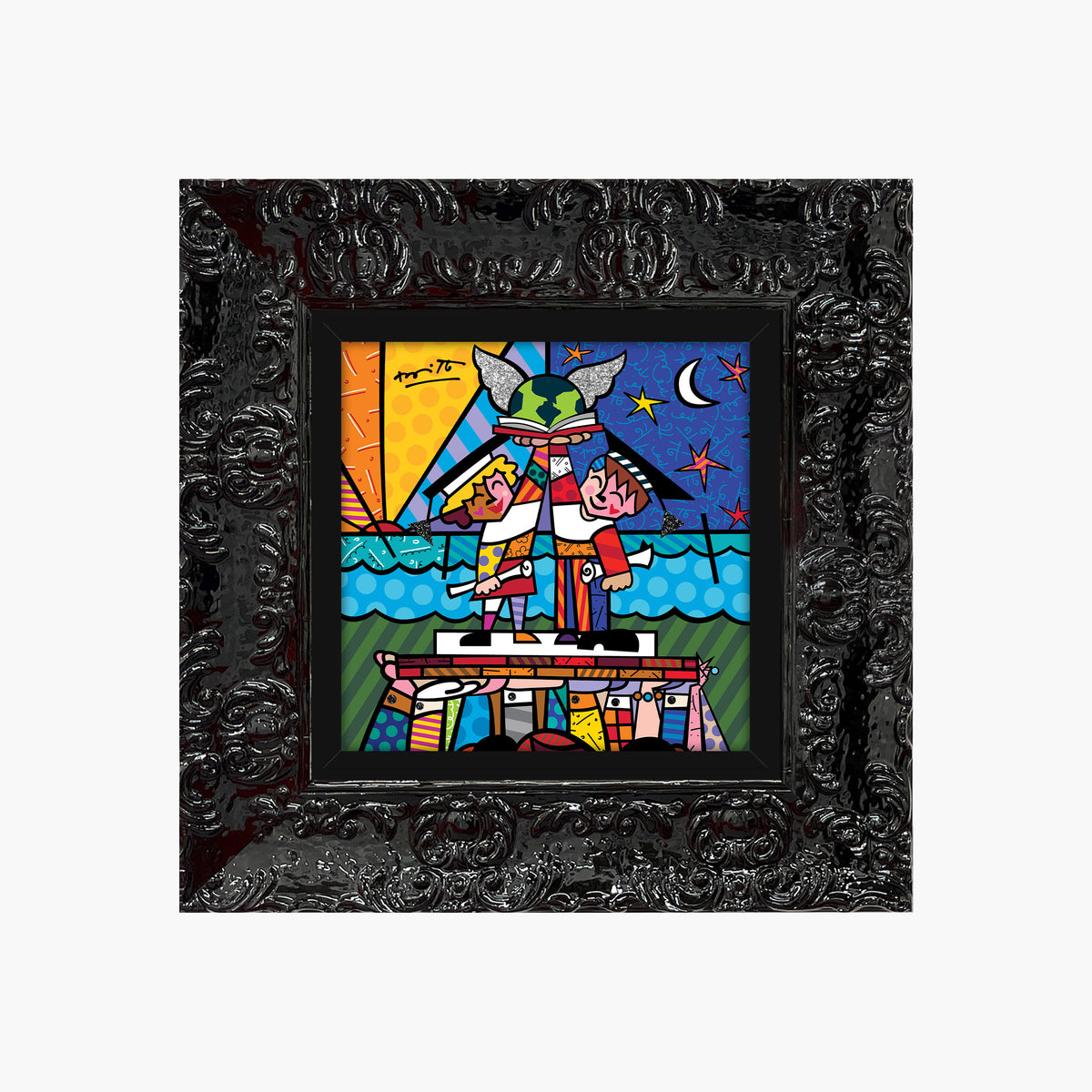 Romero Britto congratulations limited edition  contemporary pop art piece