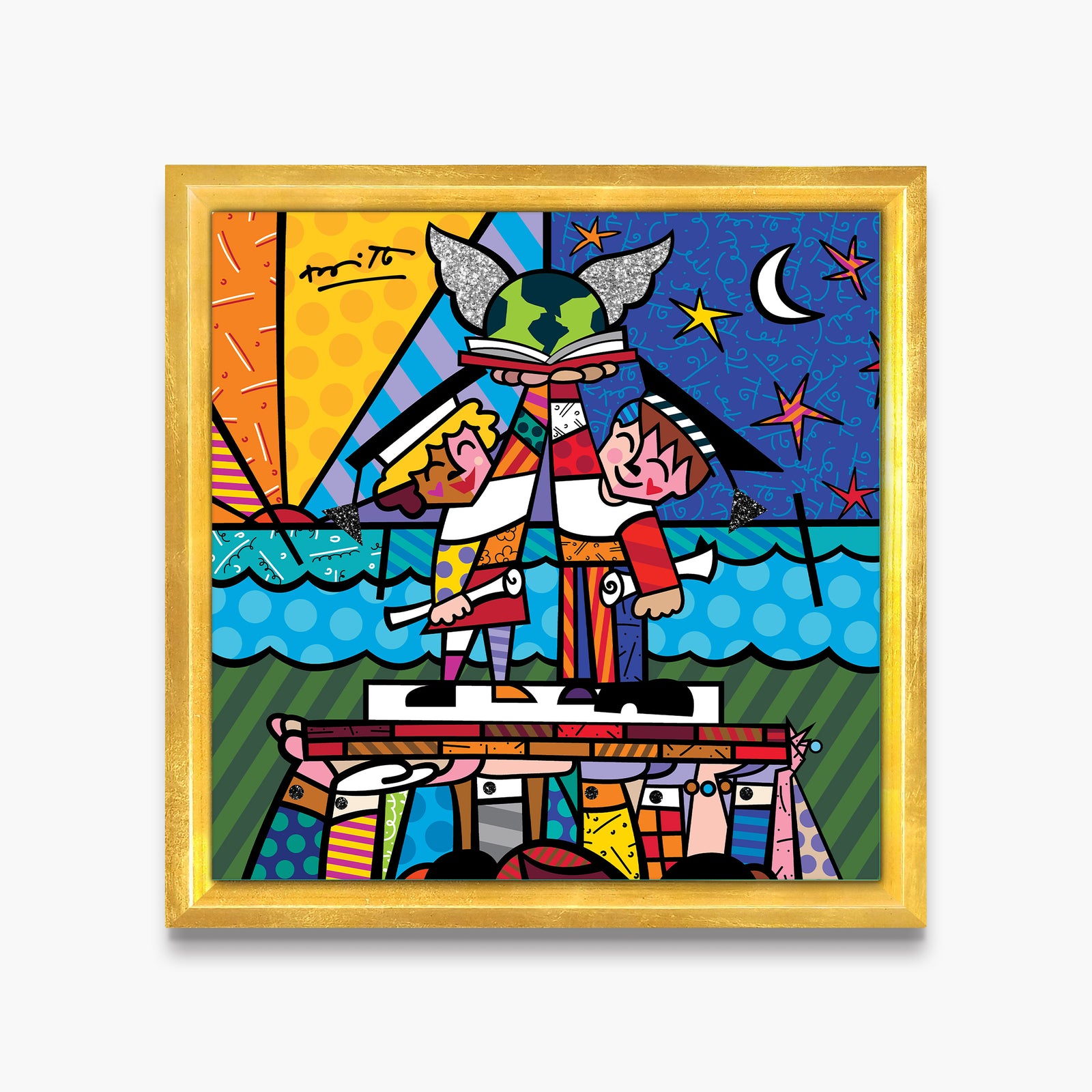 Romero Britto congratulations limited edition  contemporary pop art piece