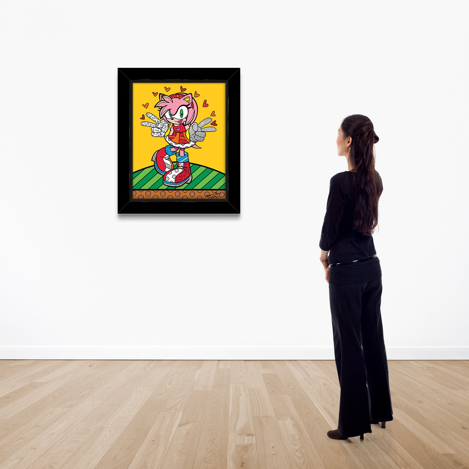 Romero Britto kawaii amy rose sega by  colorful pop art design