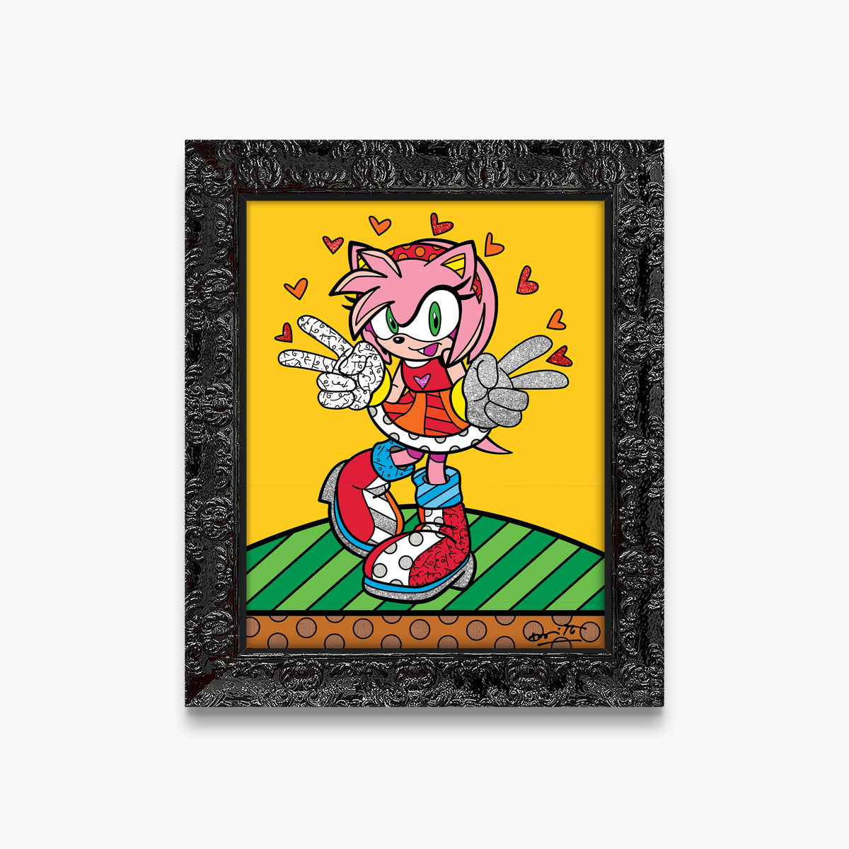 Romero Britto kawaii amy rose sega by  contemporary pop art piece