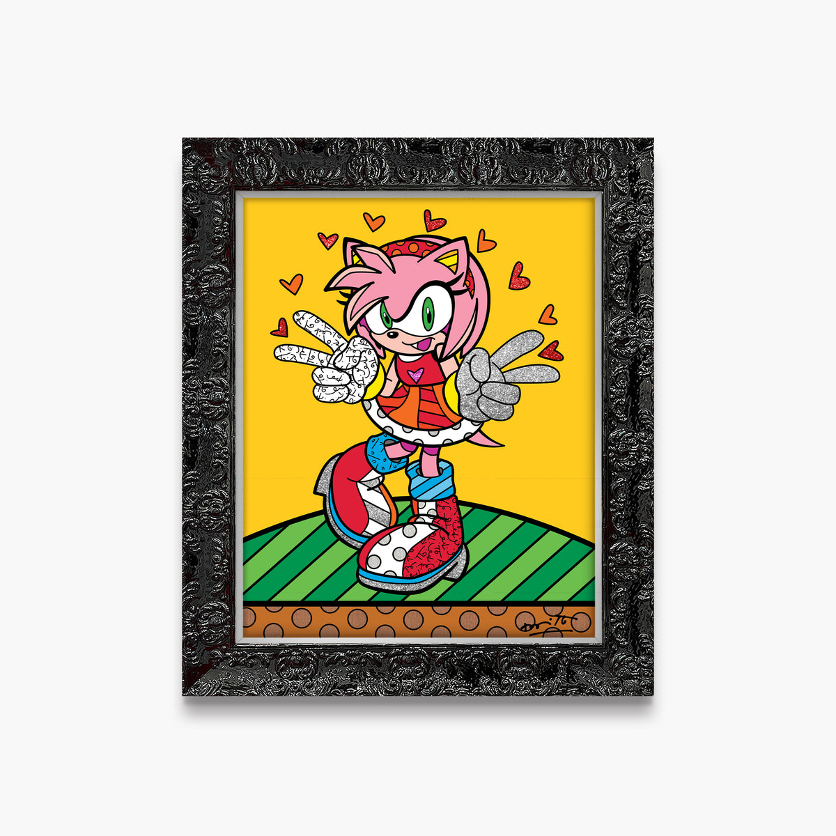 Romero Britto kawaii amy rose sega by  colorful pop art design