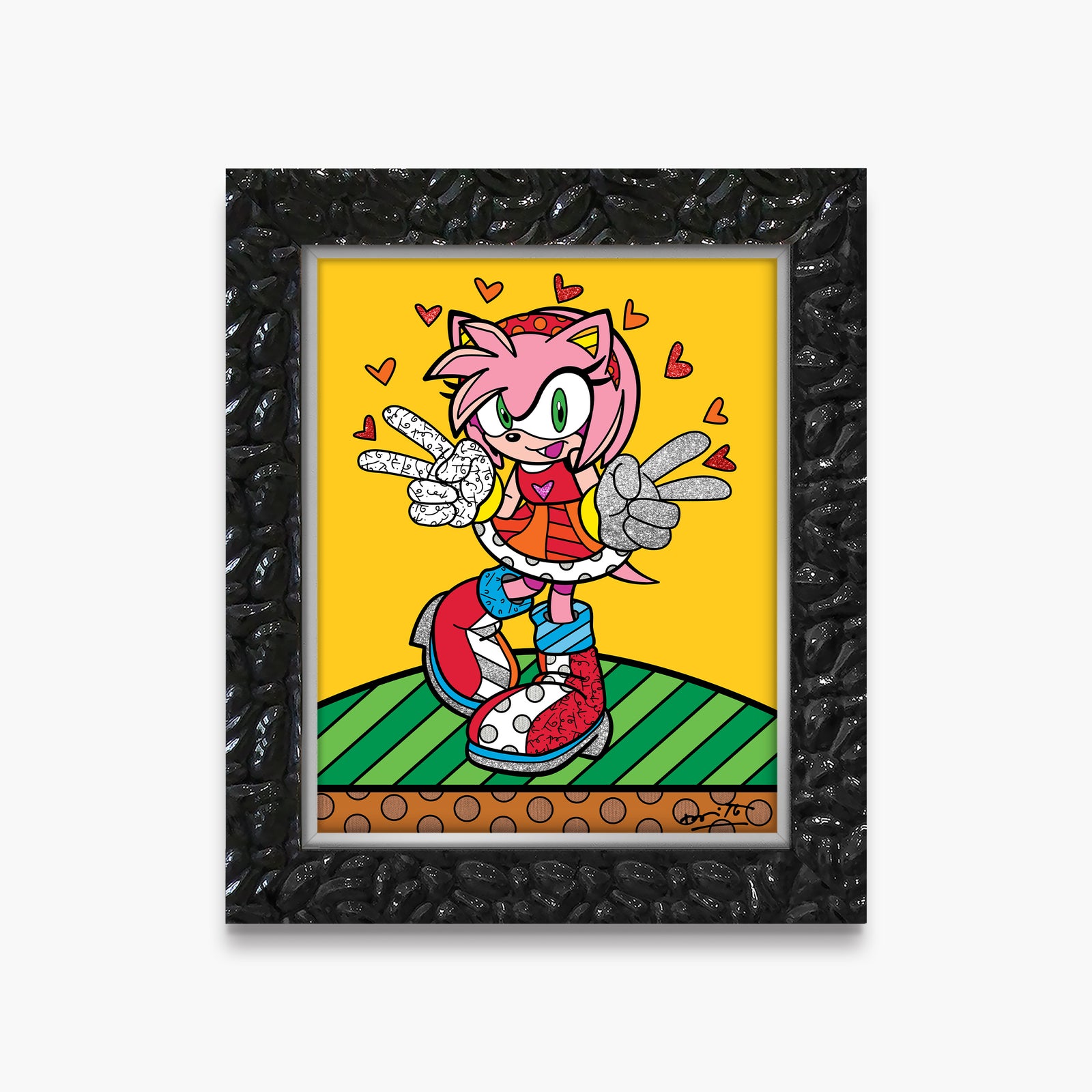 Romero Britto kawaii amy rose sega by  contemporary pop art piece