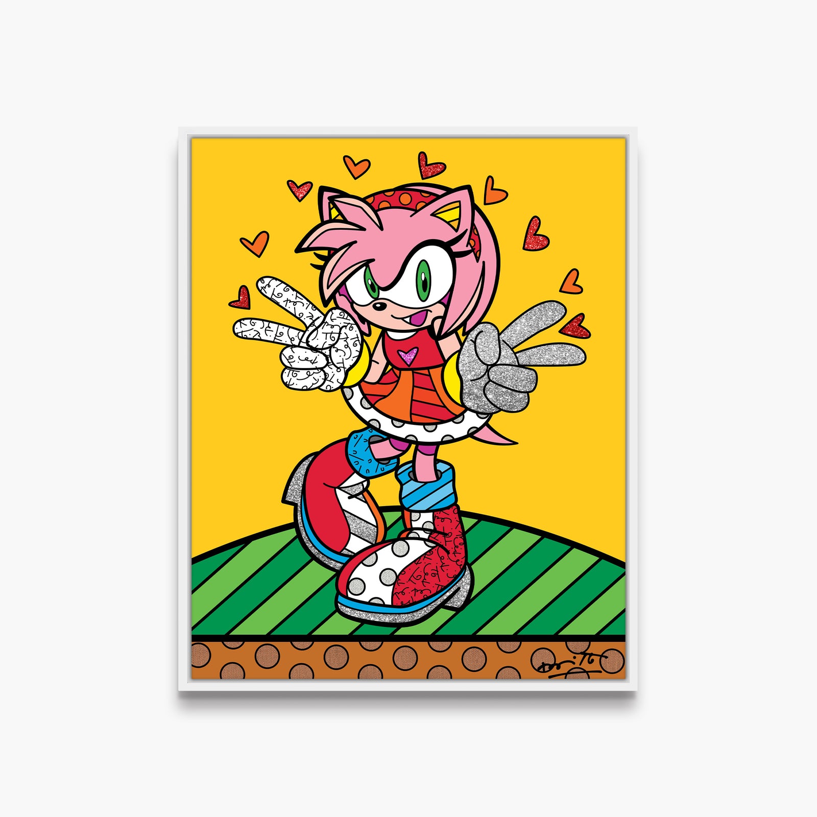 Romero Britto kawaii amy rose sega by  contemporary pop art piece
