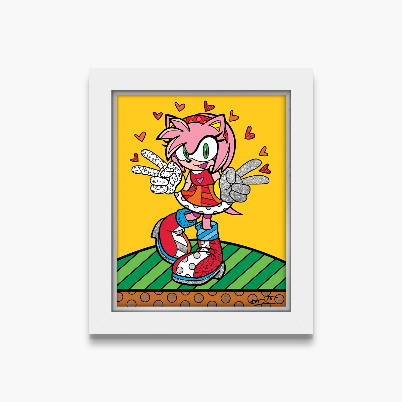 Romero Britto kawaii amy rose sega by  contemporary pop art piece