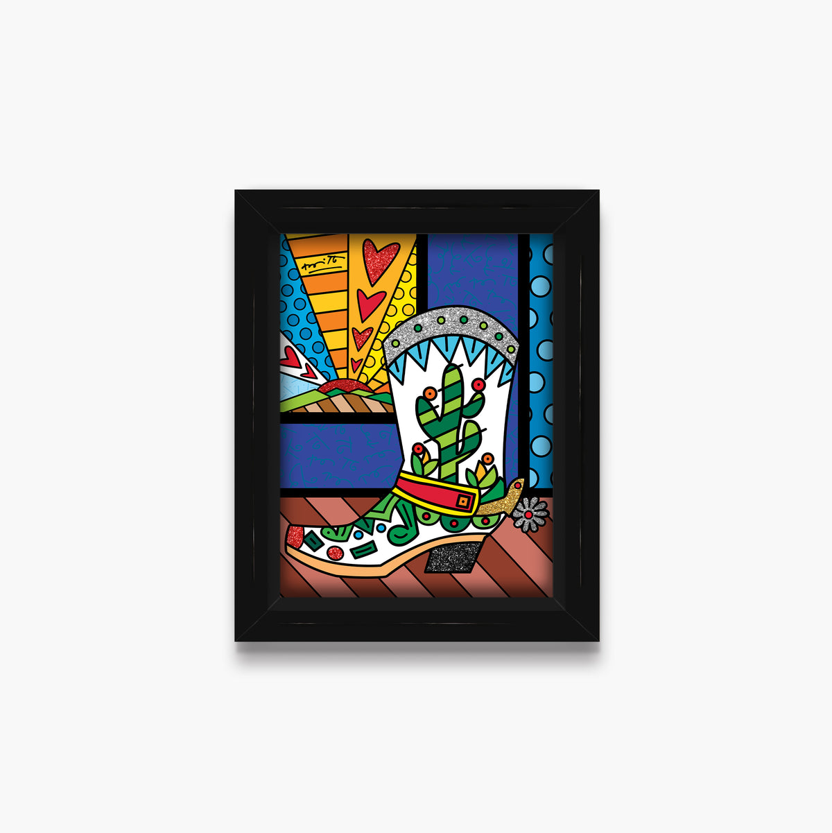 Romero Britto western limited edition print  colorful pop art design