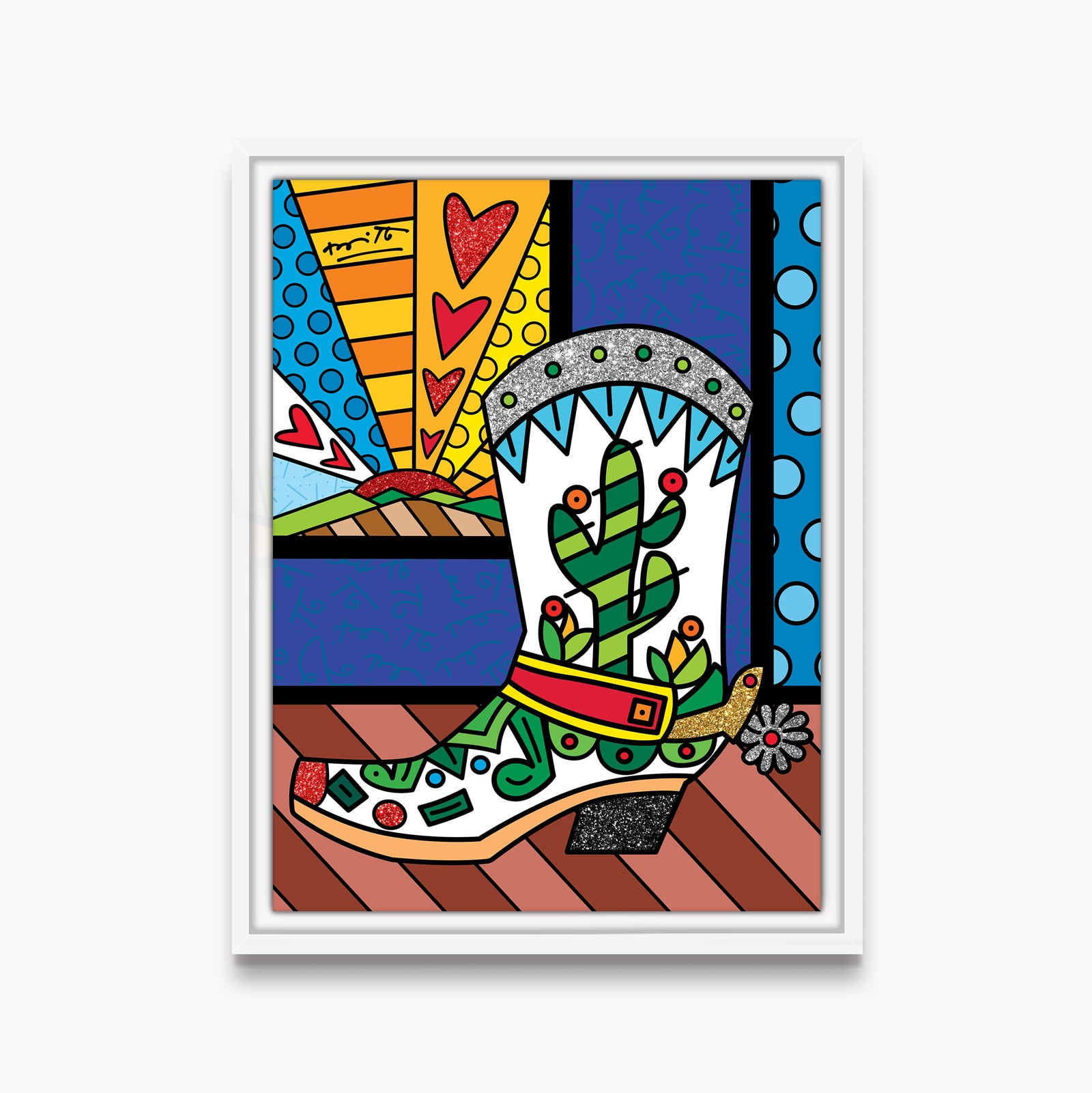 western limited edition print  artistic colorful design collectible
