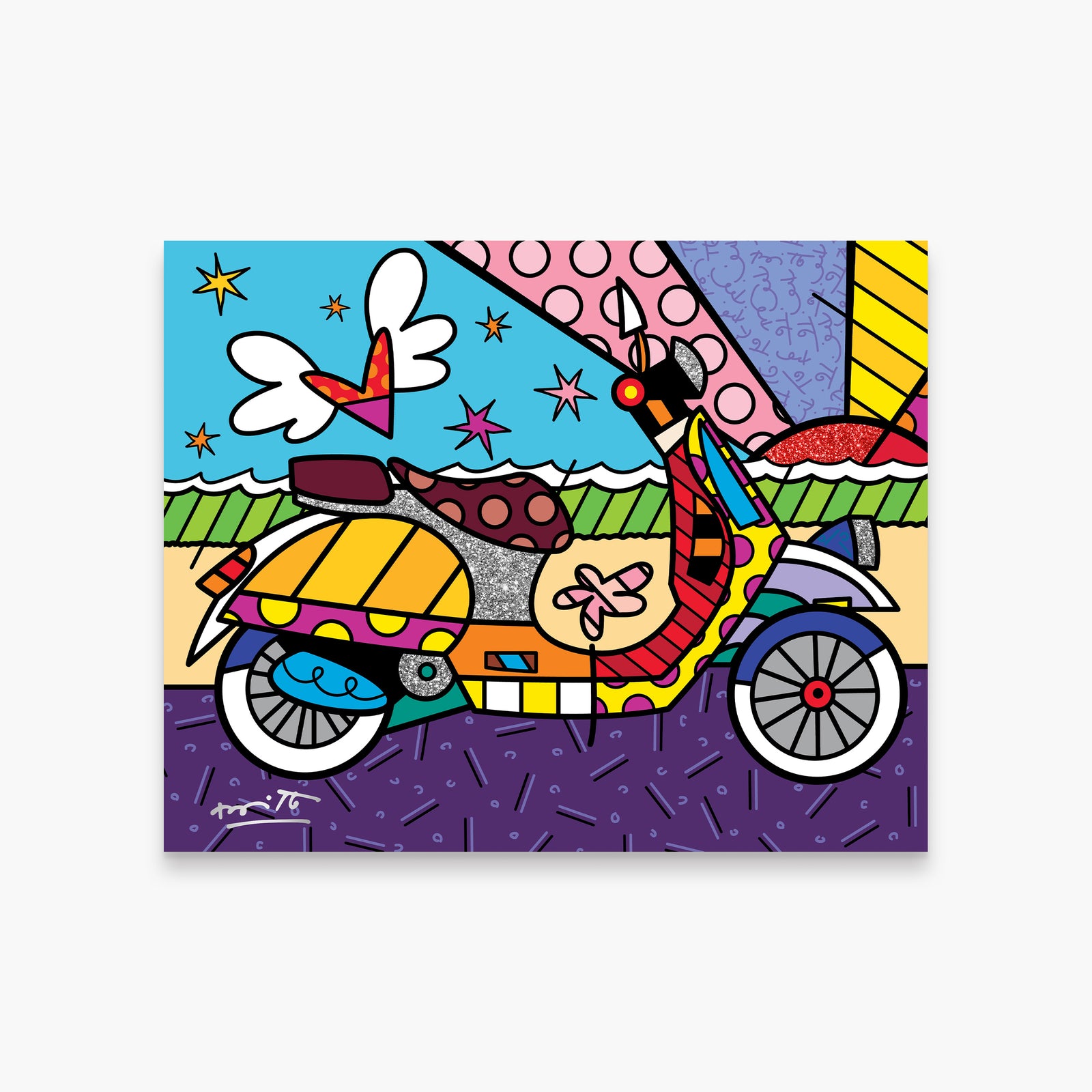 Romero Britto milano limited edition print  colorful pop art design