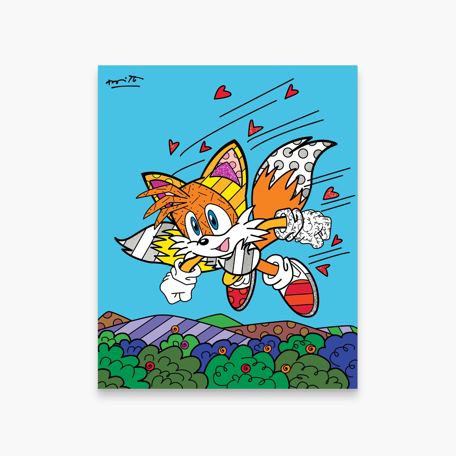 Romero Britto tails sky patrol sega by  colorful pop art design
