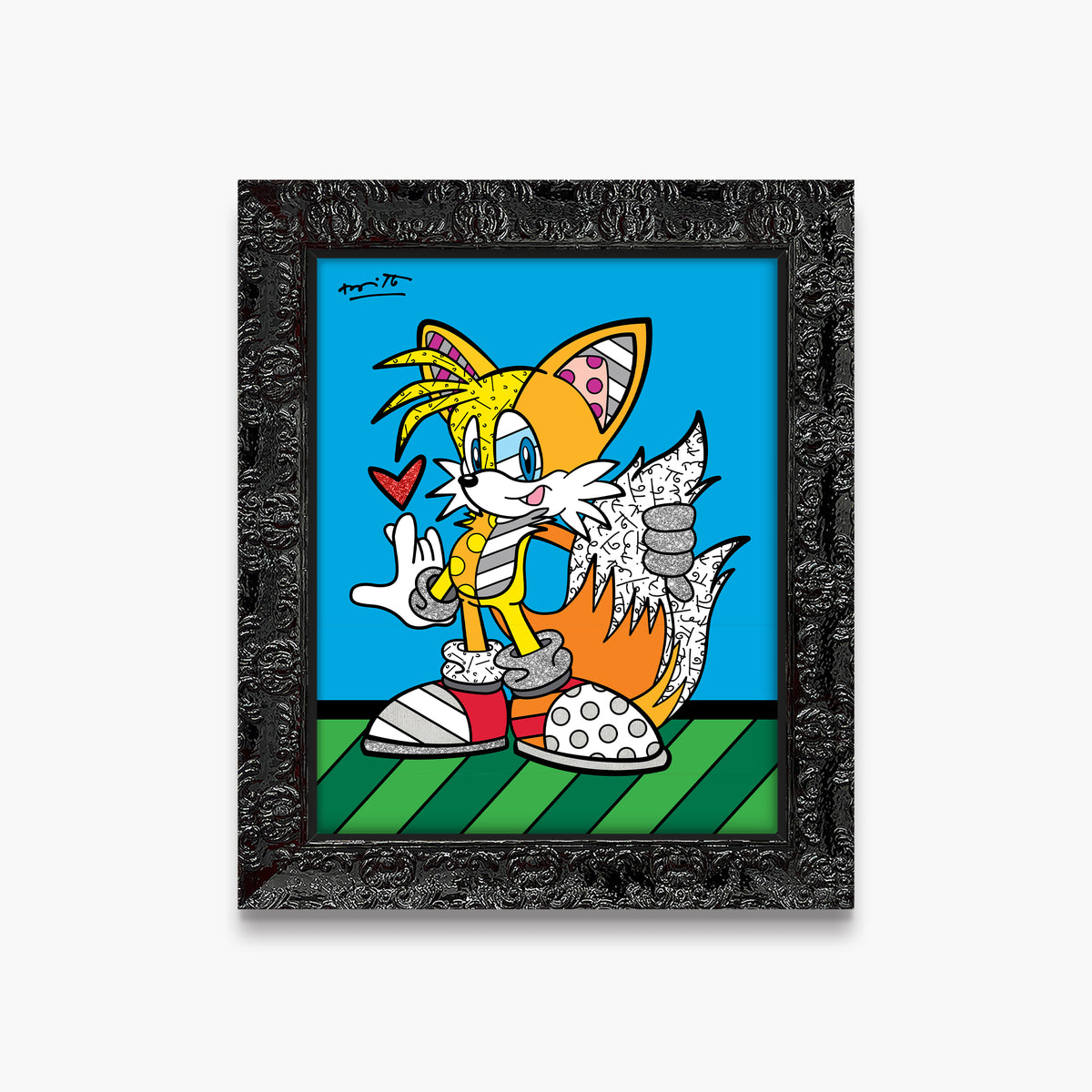 Romero Britto tails adventure sega by britto  contemporary pop art piece
