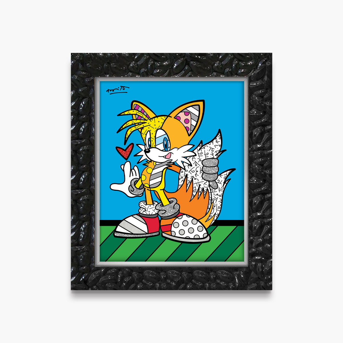 Romero Britto tails adventure sega by britto  contemporary pop art piece
