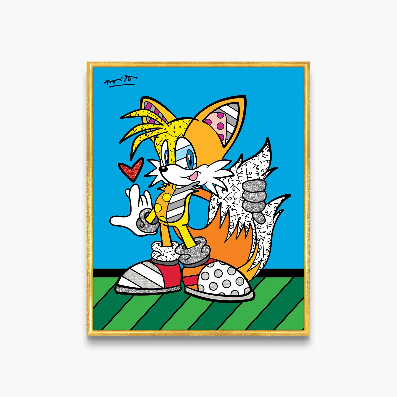 Romero Britto tails adventure sega by britto  contemporary pop art piece