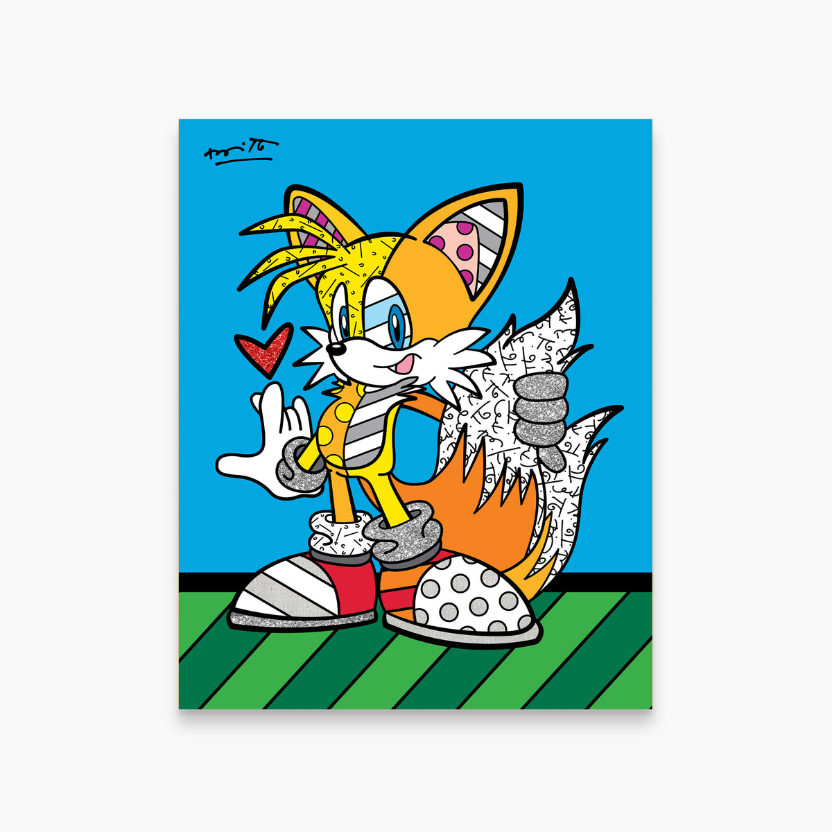 Romero Britto tails adventure sega by britto  colorful pop art design