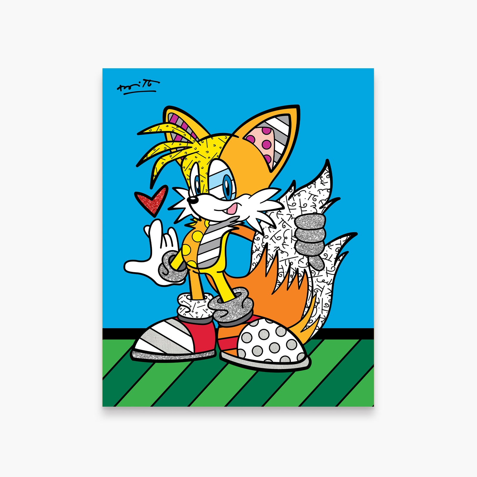 Romero Britto tails adventure sega by britto  colorful pop art design