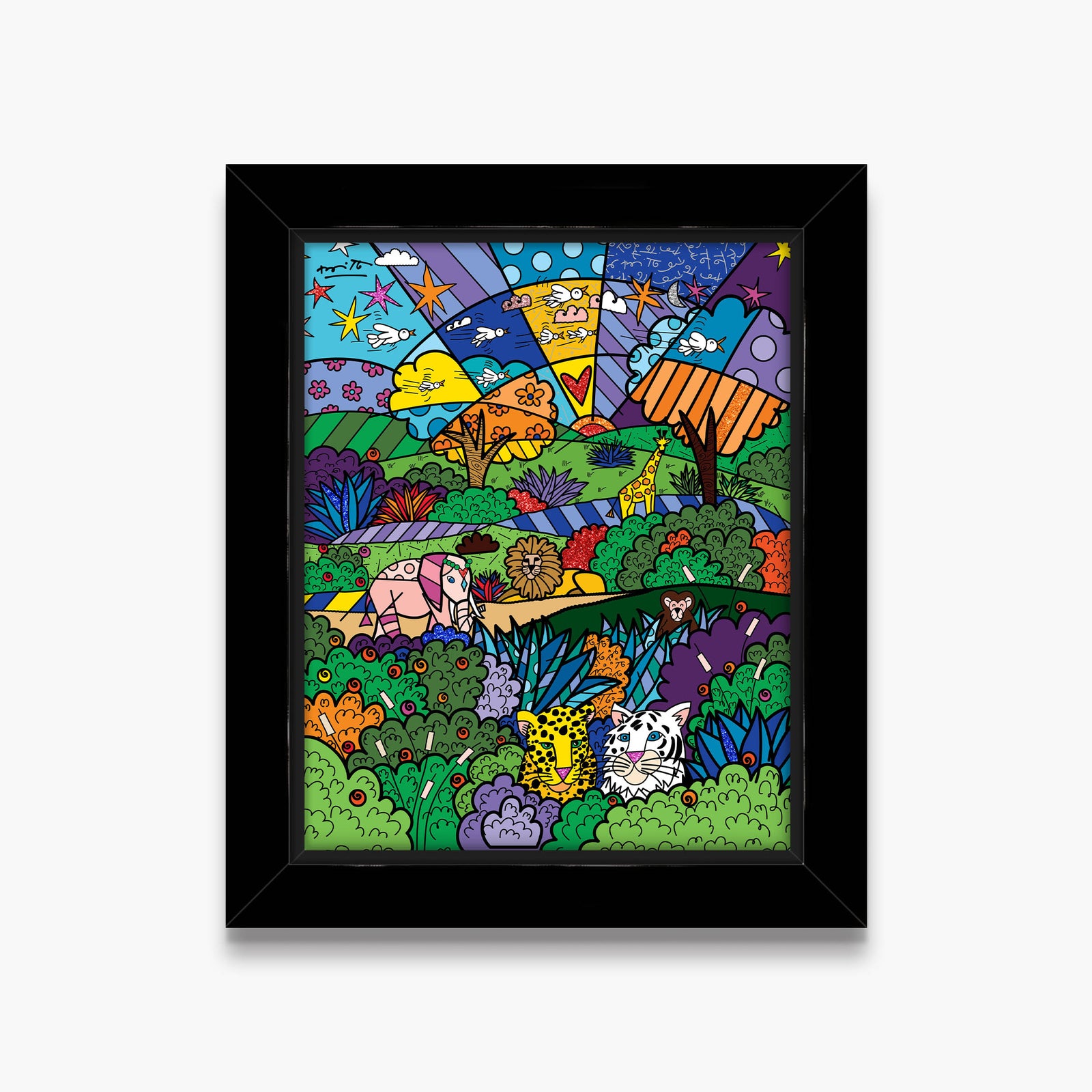 safari adventure limited edition print  artistic colorful design collectible