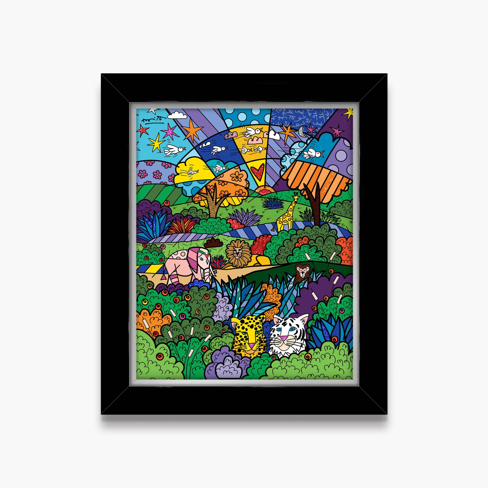 safari adventure limited edition print  artistic colorful design collectible