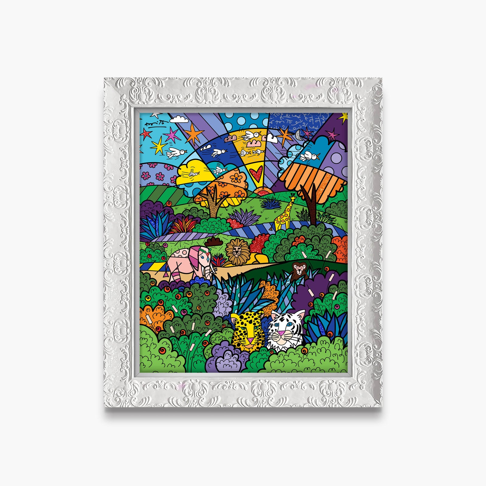 safari adventure limited edition print  artistic colorful design collectible