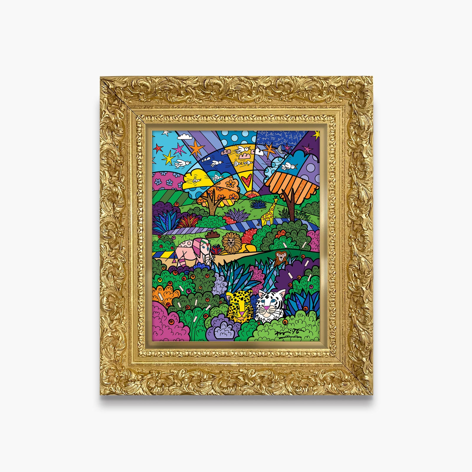 Romero Britto safari limited edition print  contemporary pop art piece
