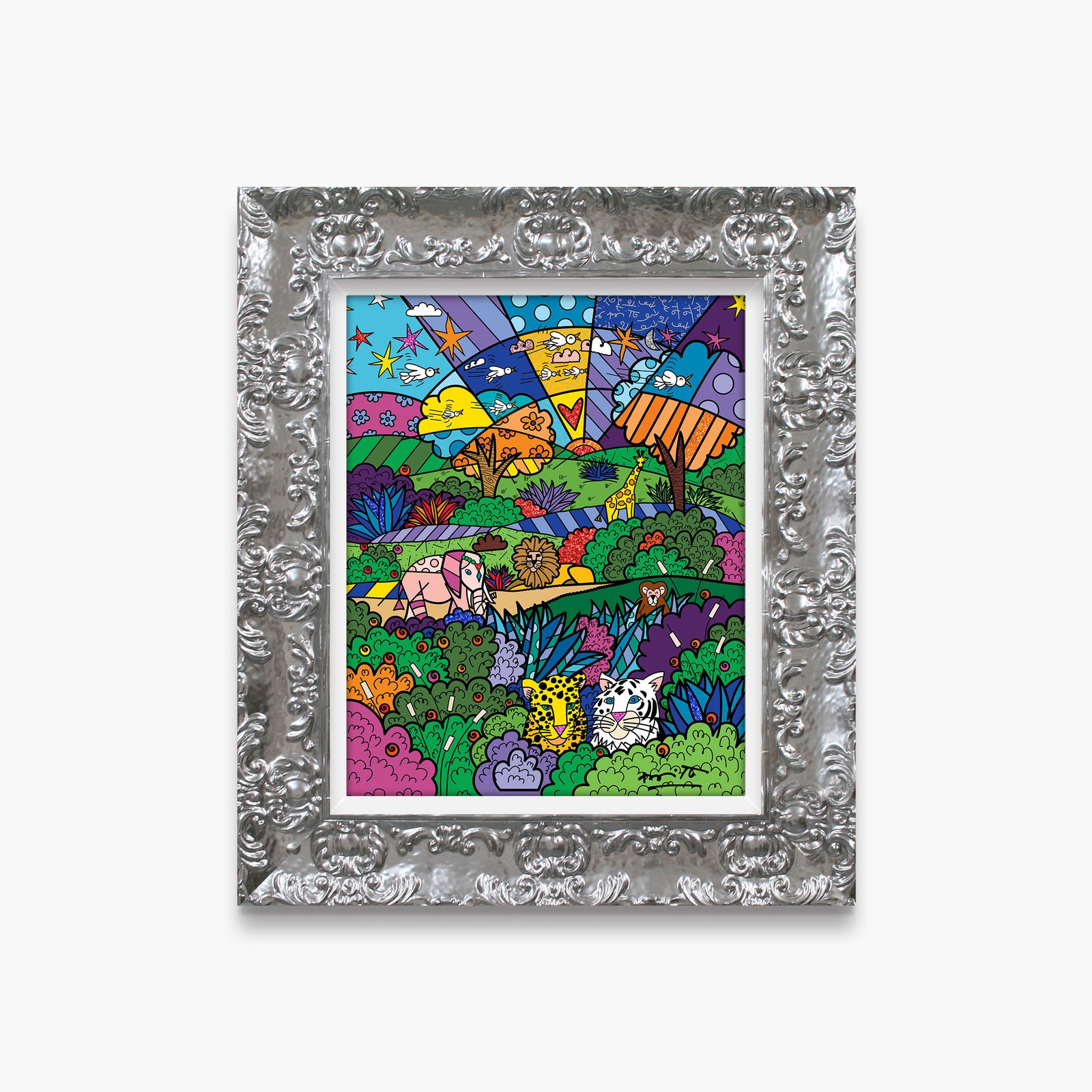 Romero Britto safari limited edition print  colorful pop art design
