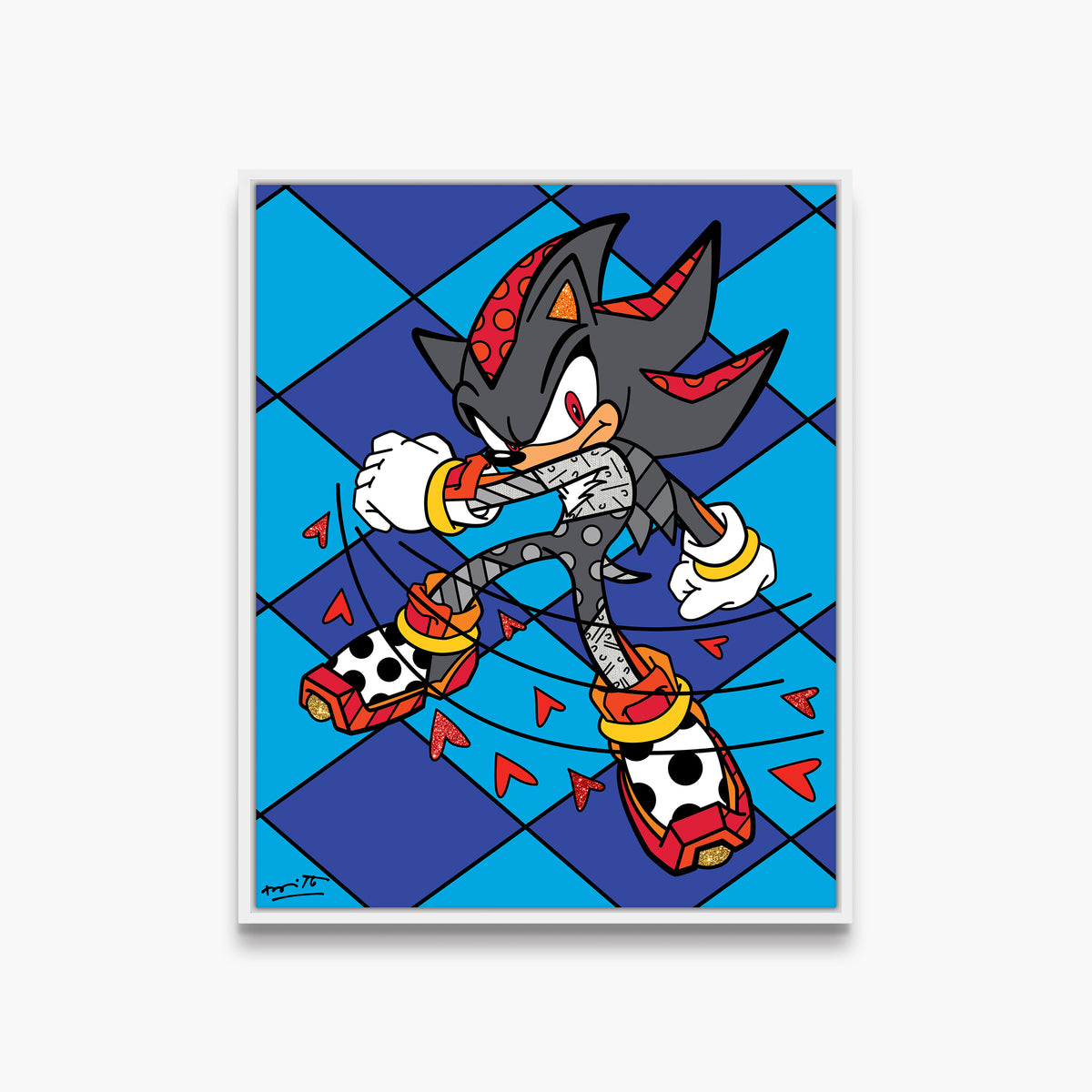 Romero Britto shadow burst sega by britto  contemporary pop art piece