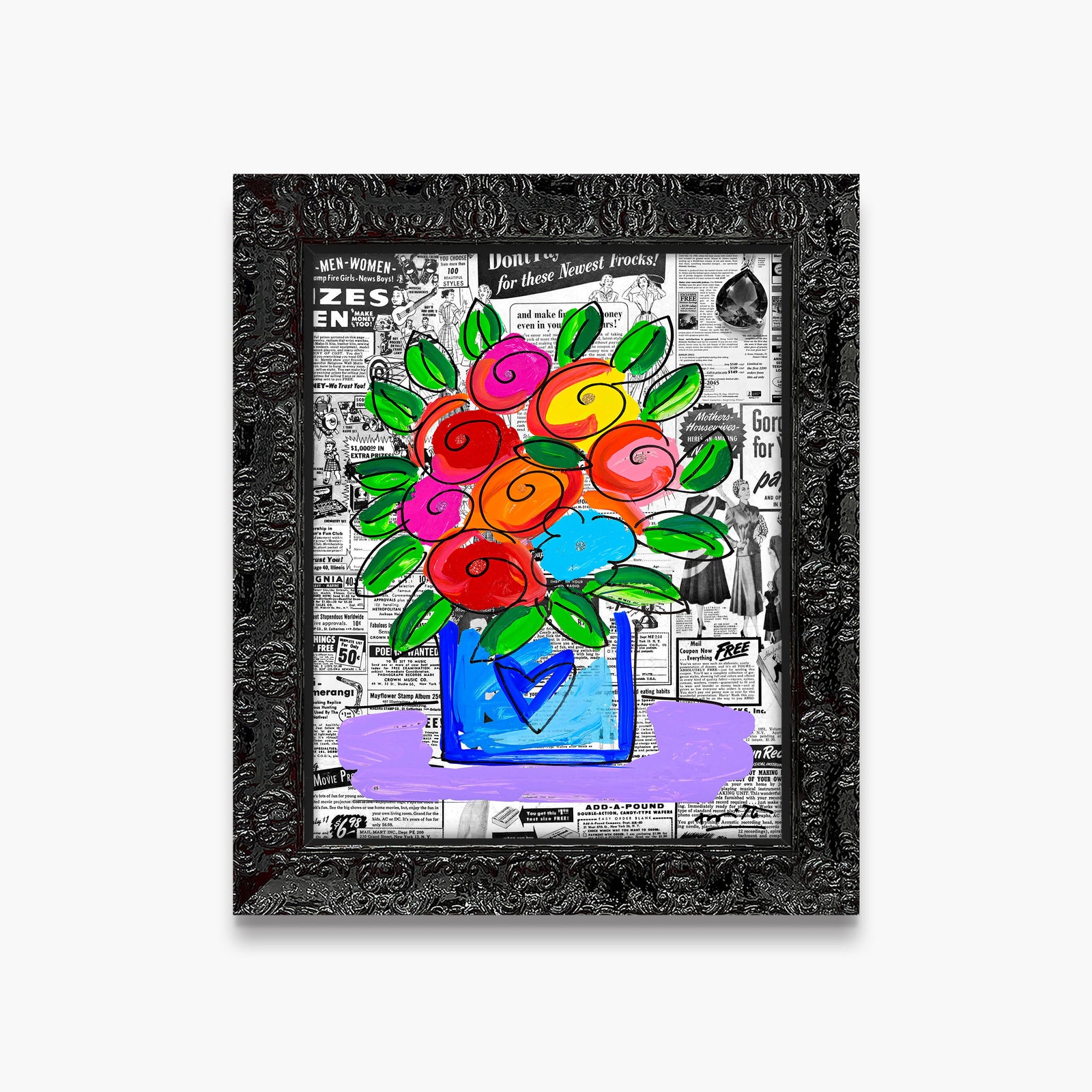 britto flowers limited edition print  artistic colorful design collectible
