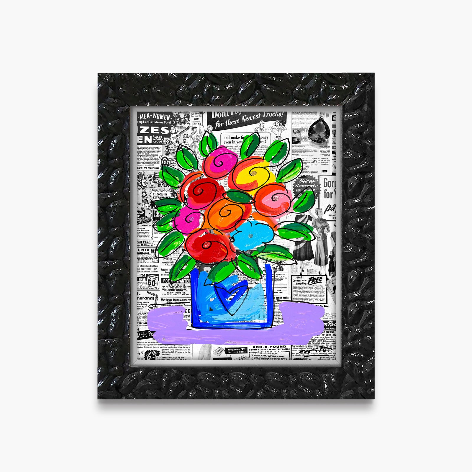 britto flowers limited edition print  colorful decorative collectible gift idea