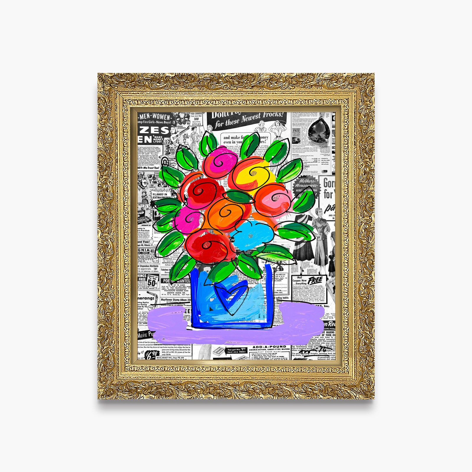 Romero Britto britto flowers limited edition print  contemporary pop art piece