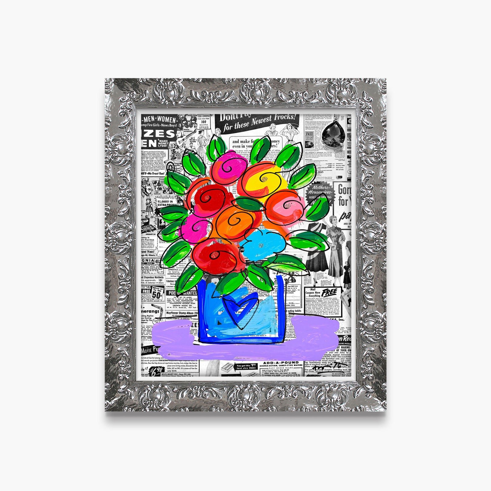 Romero Britto britto flowers limited edition print  colorful pop art design