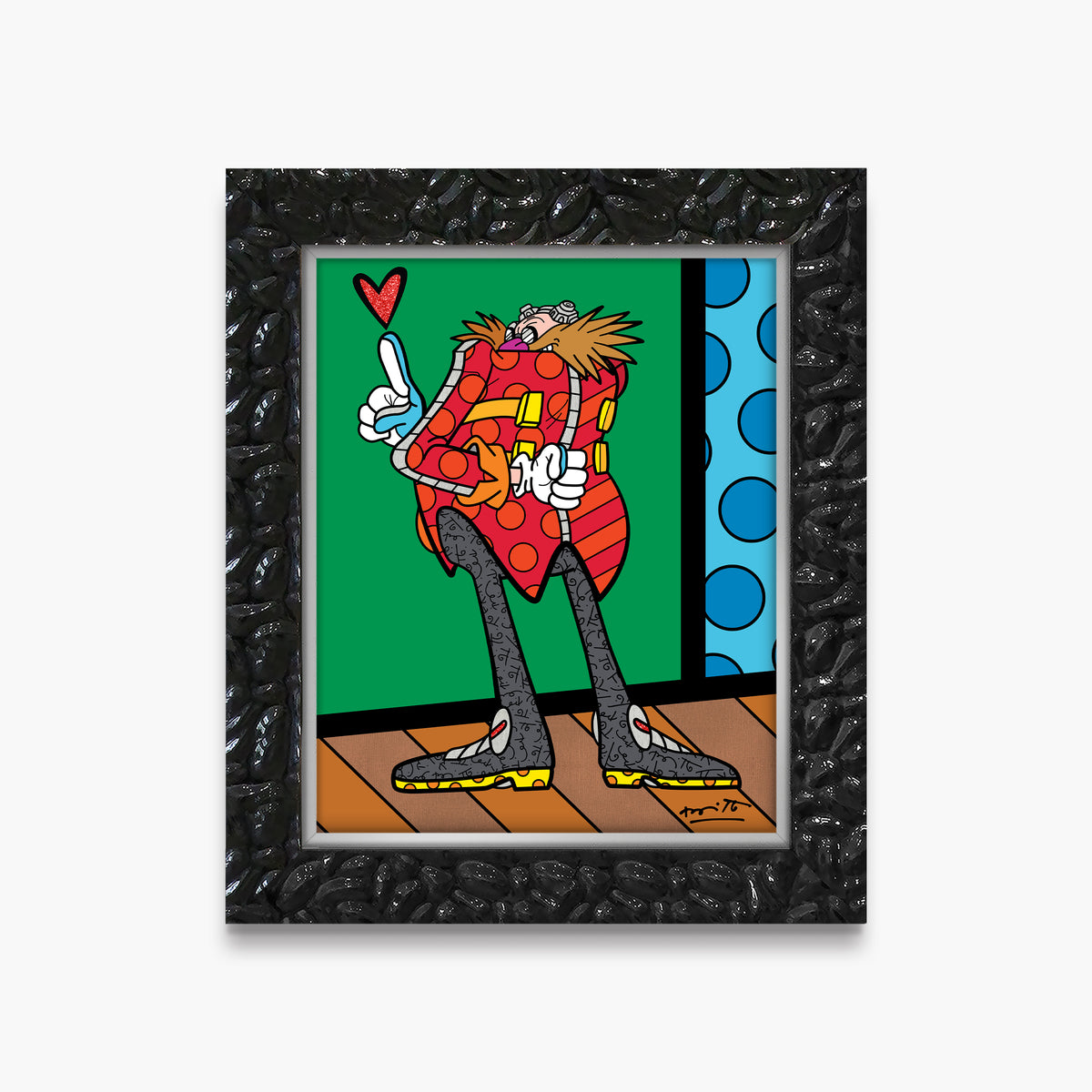 Romero Britto dr eggmans plan sega by  contemporary pop art piece