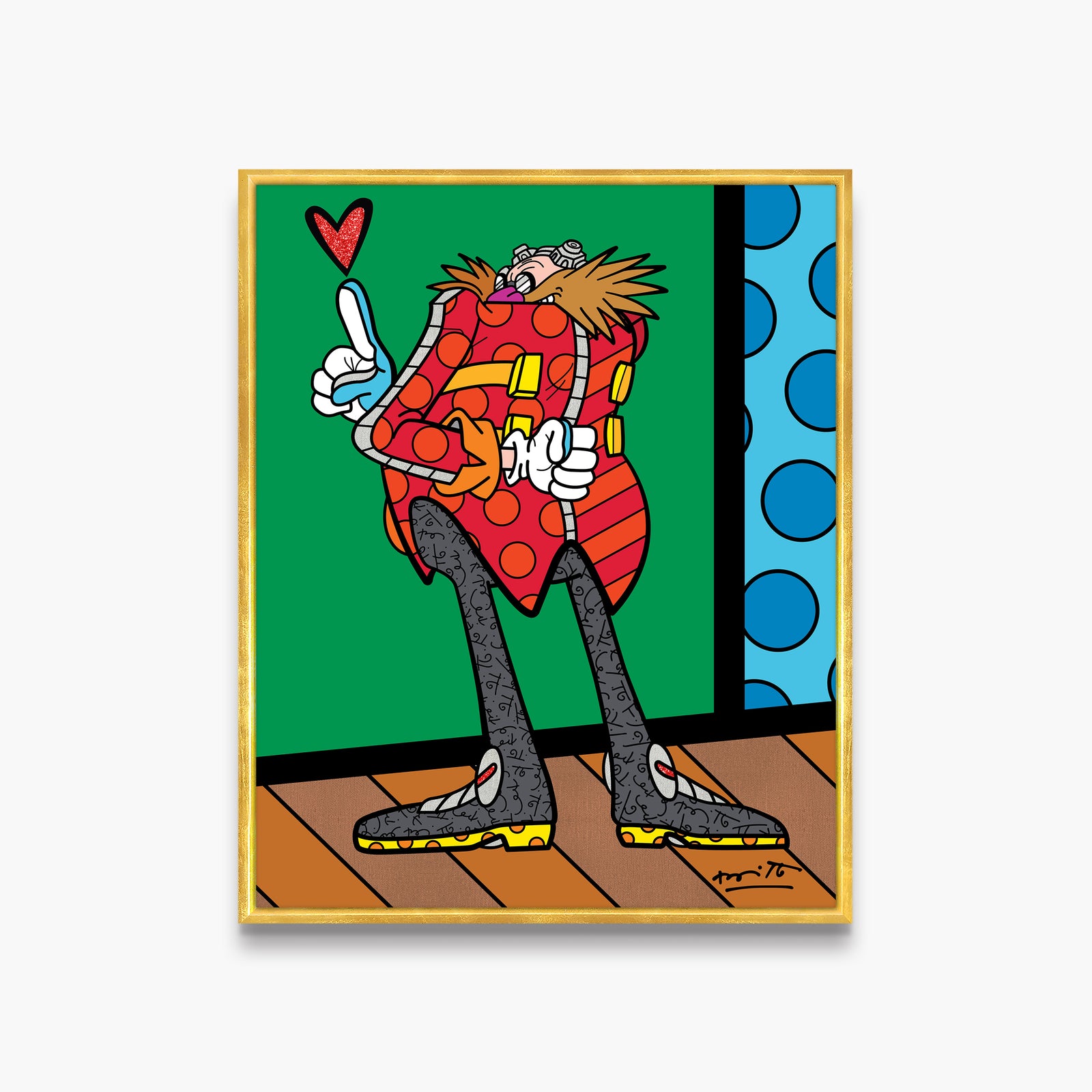 Romero Britto dr eggmans plan sega by  contemporary pop art piece