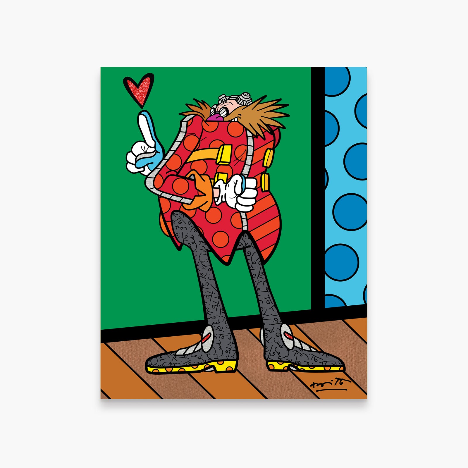 Romero Britto dr eggmans plan sega by  colorful pop art design