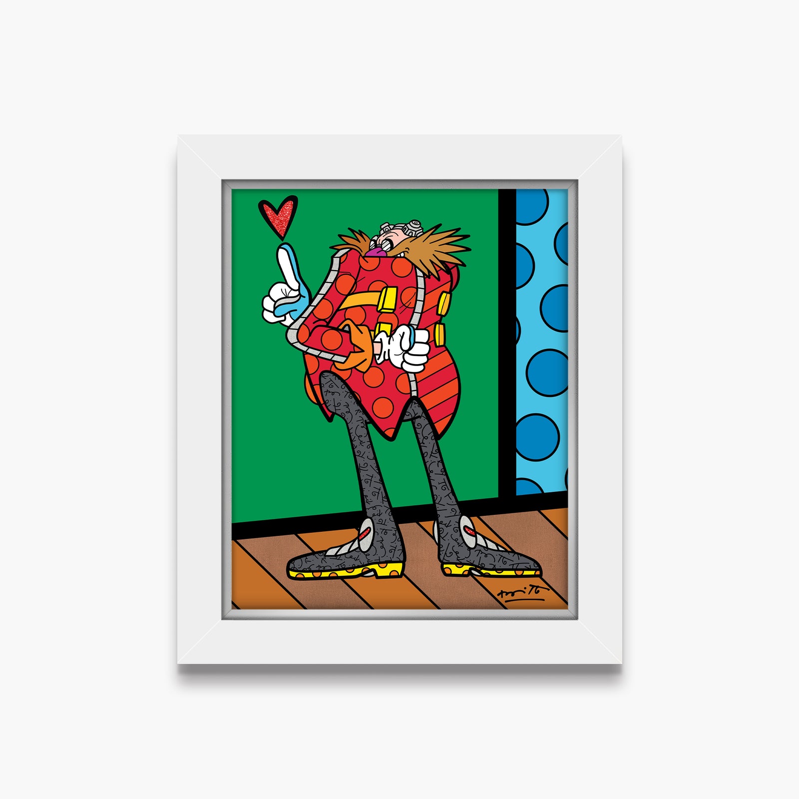 Romero Britto dr eggmans plan sega by  contemporary pop art piece