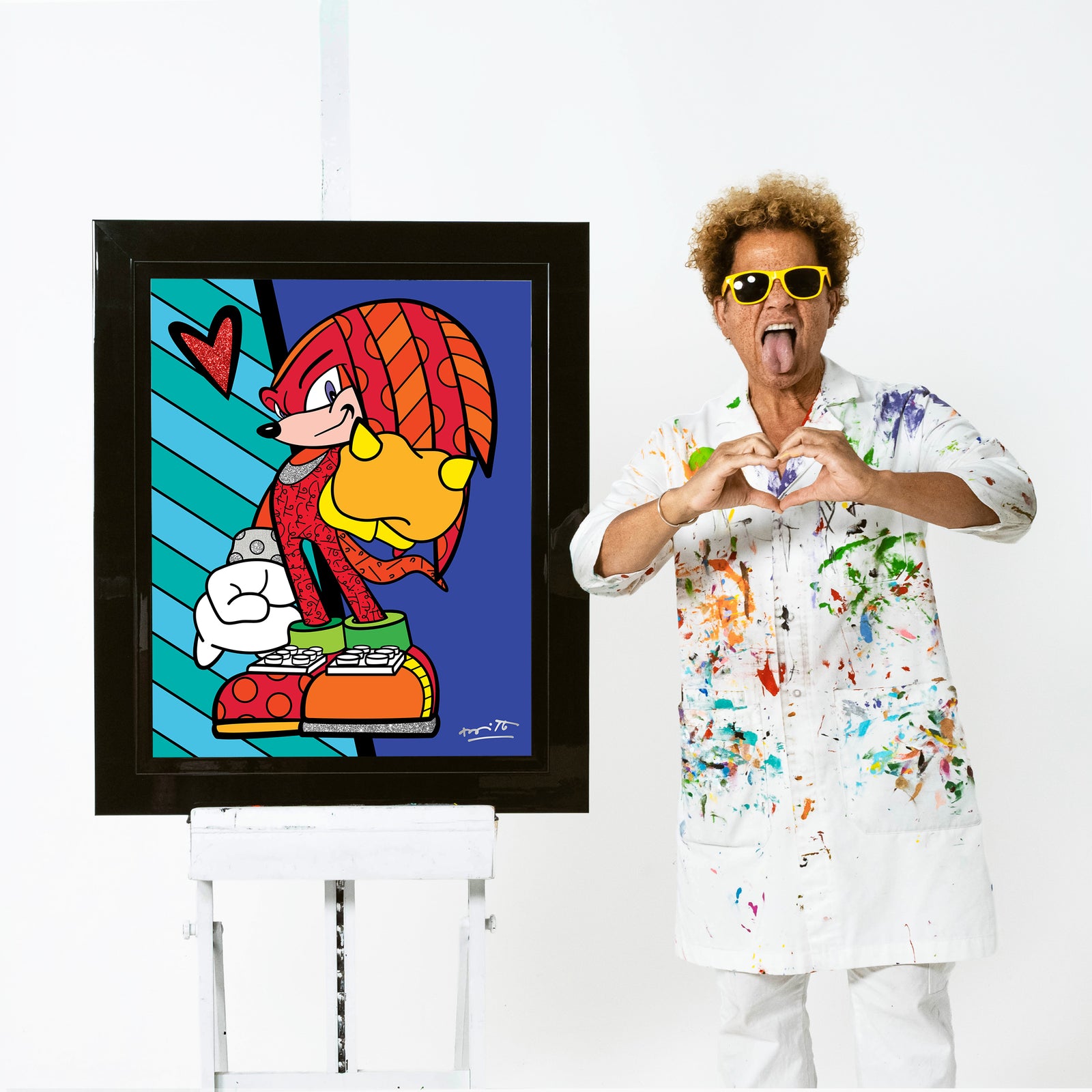 Romero Britto knuckles hammer punch sega by  colorful pop art design