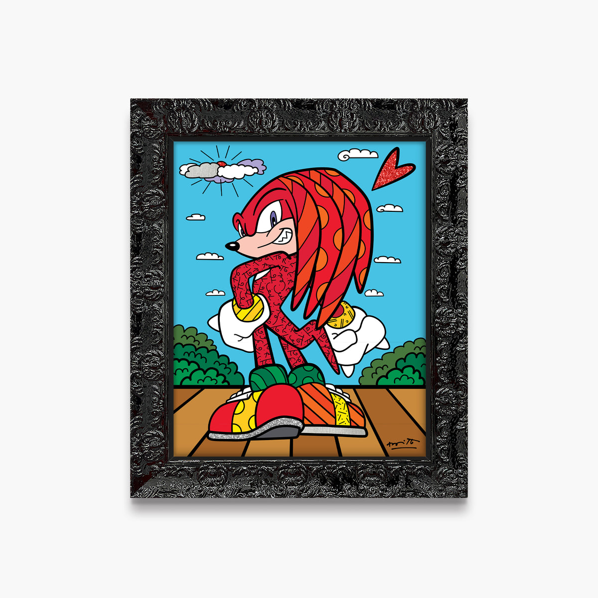 Romero Britto knuckles the echidna sega by  contemporary pop art piece
