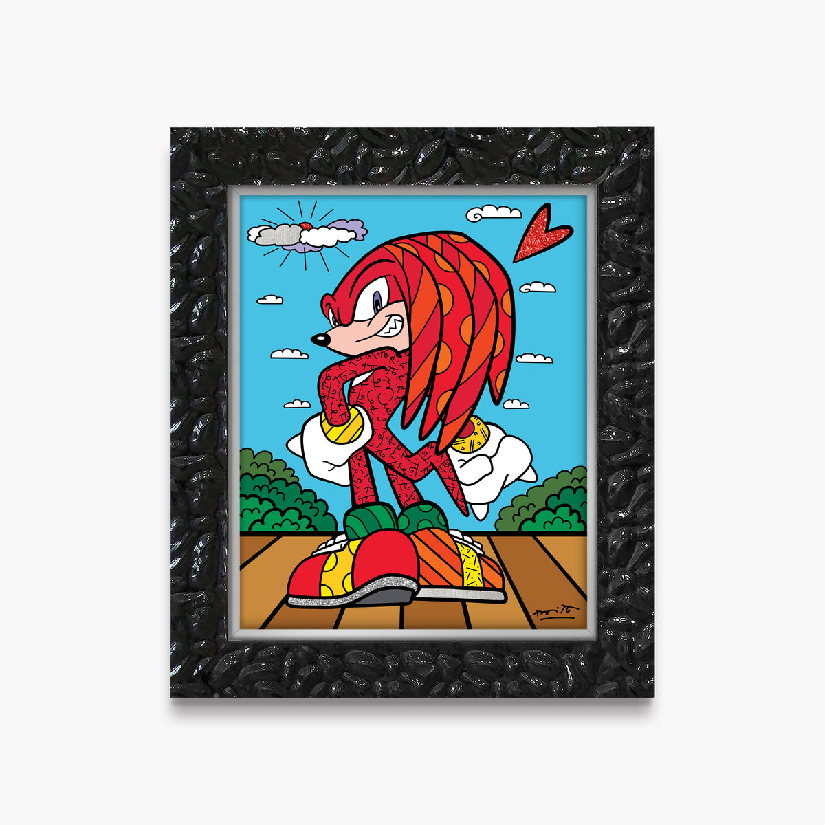 Romero Britto knuckles the echidna sega by  contemporary pop art piece