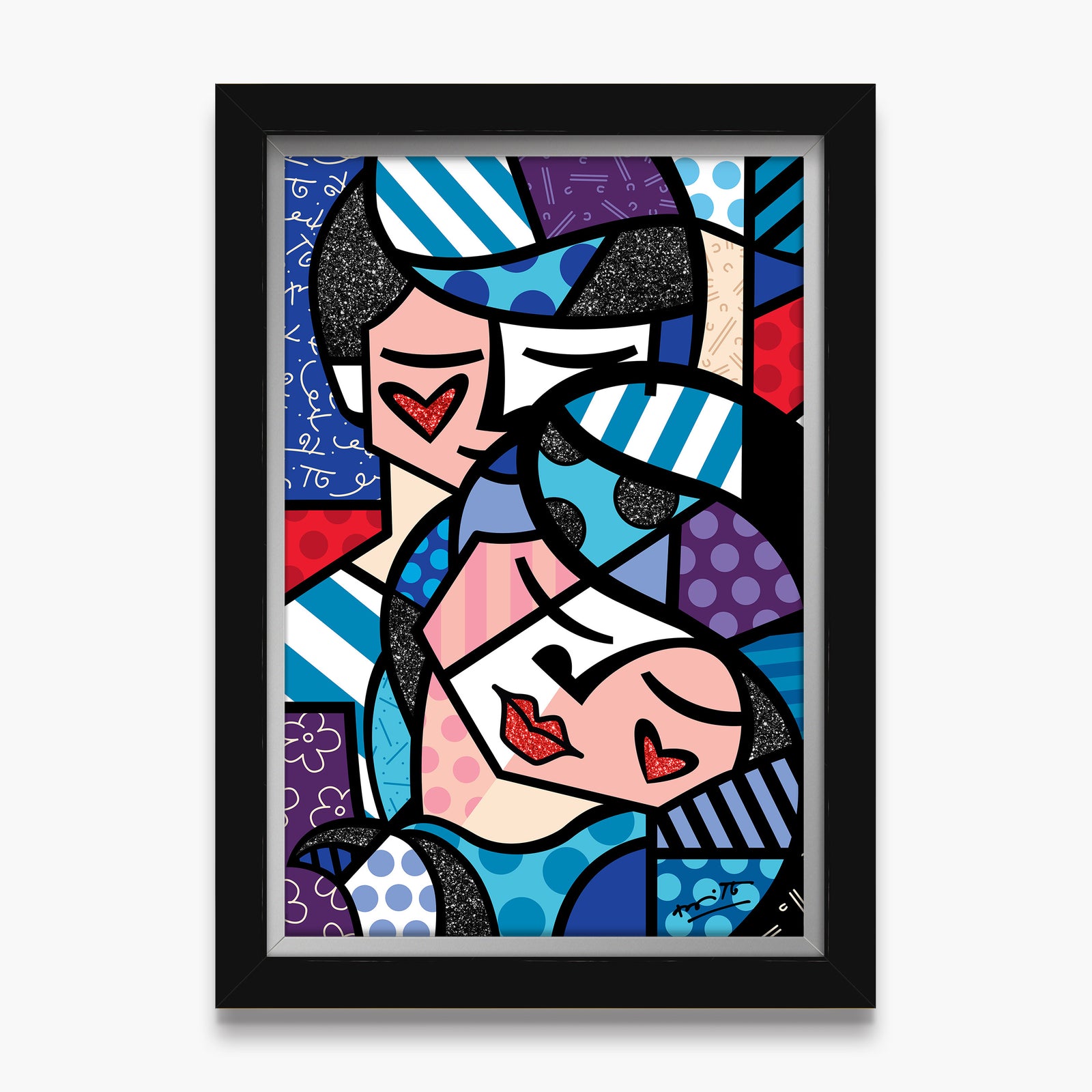 modern pop art embracing love limited edition print  vibrant home decor